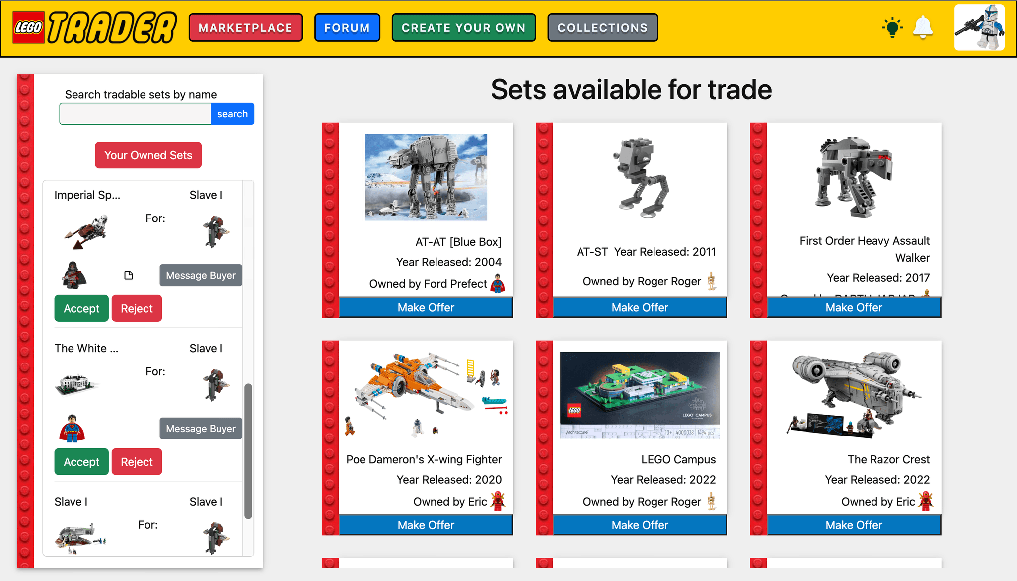 Marketplace Page